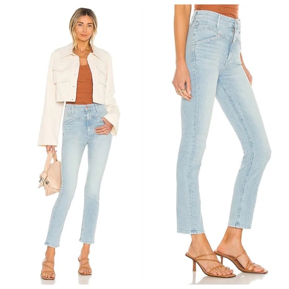 MOTHER Denim - Mother The Dazzler Yoke Front Ankle Jeans (Sz 25) Light Wash Lots Of Free Hugs
